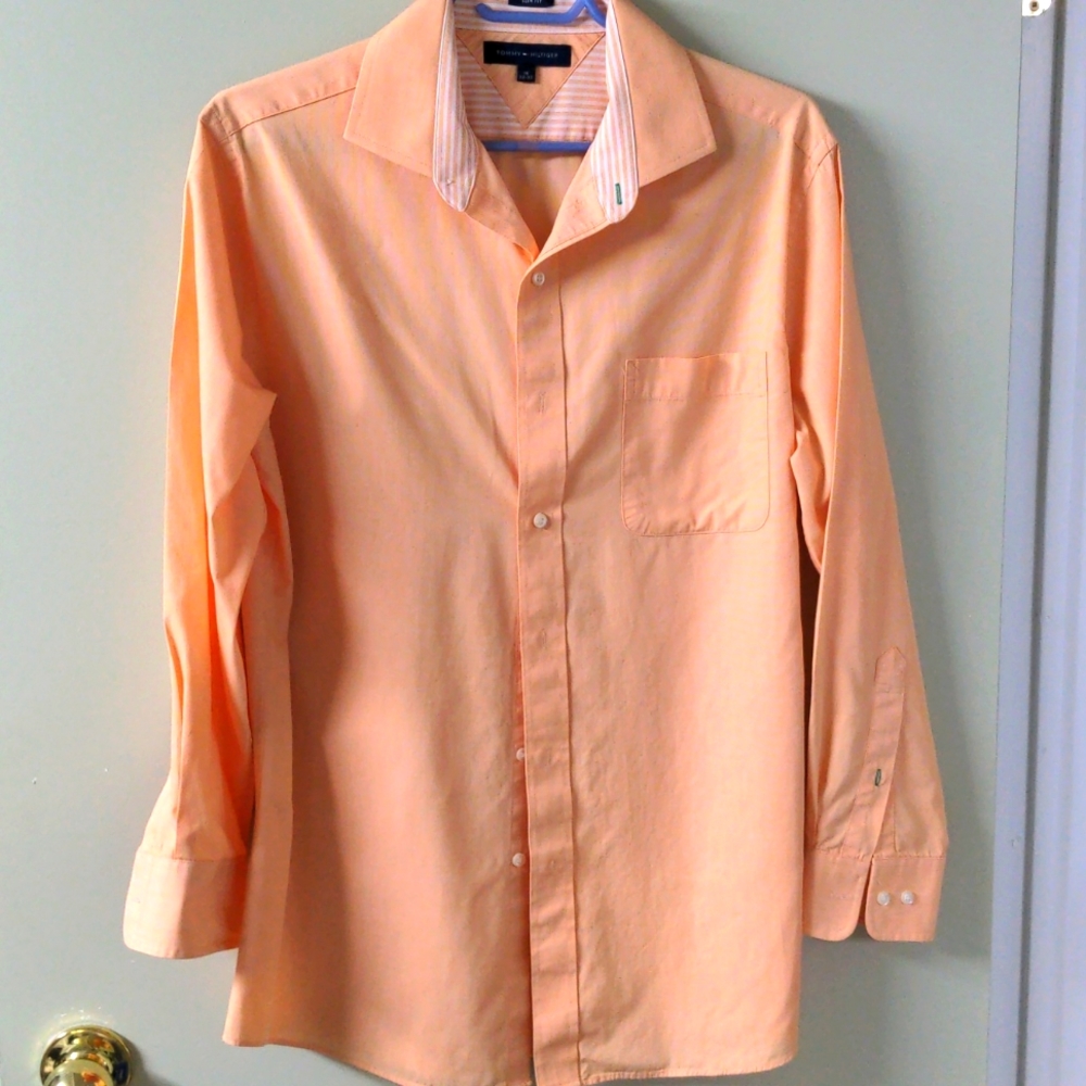 Tommy Hilfiger Peach Coloured Button Down Dress Shirt